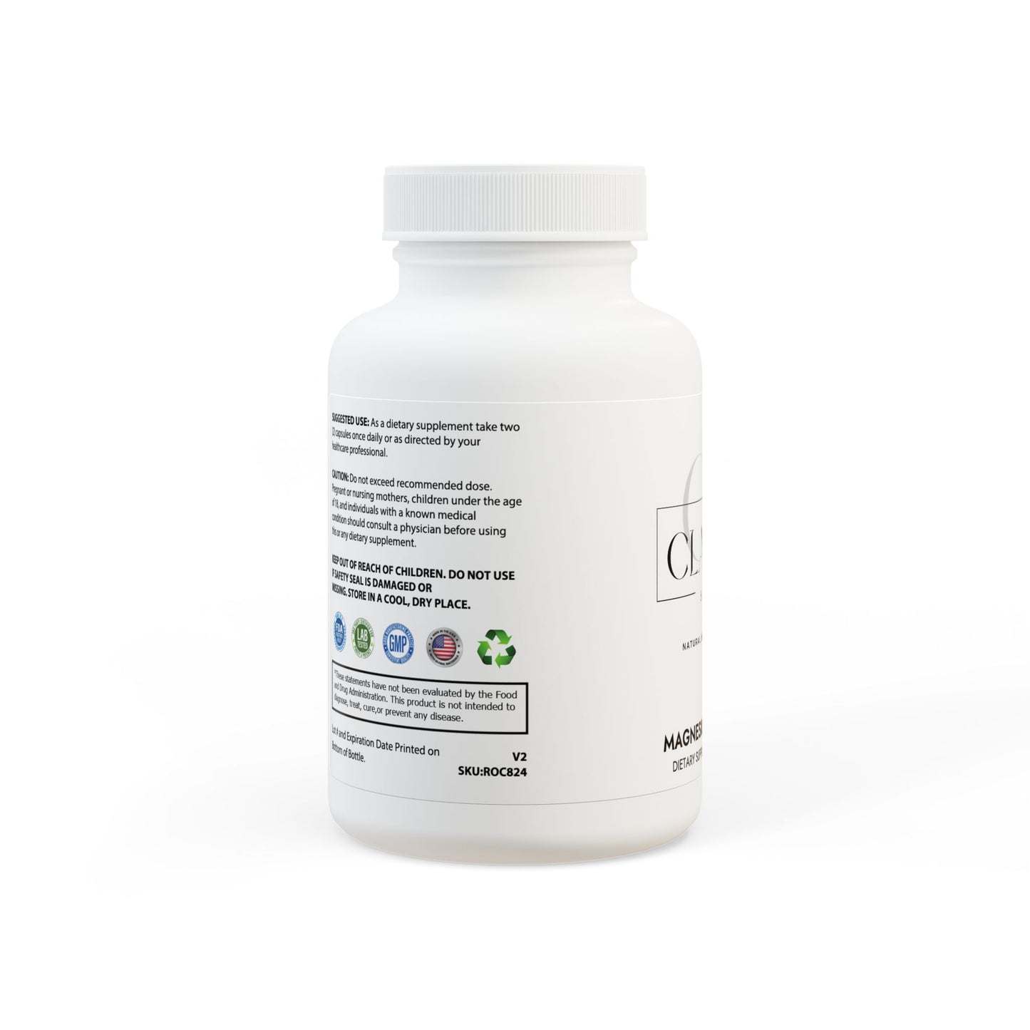 Clazzic Magnesium Glycinate Supplement (60 Capsules)