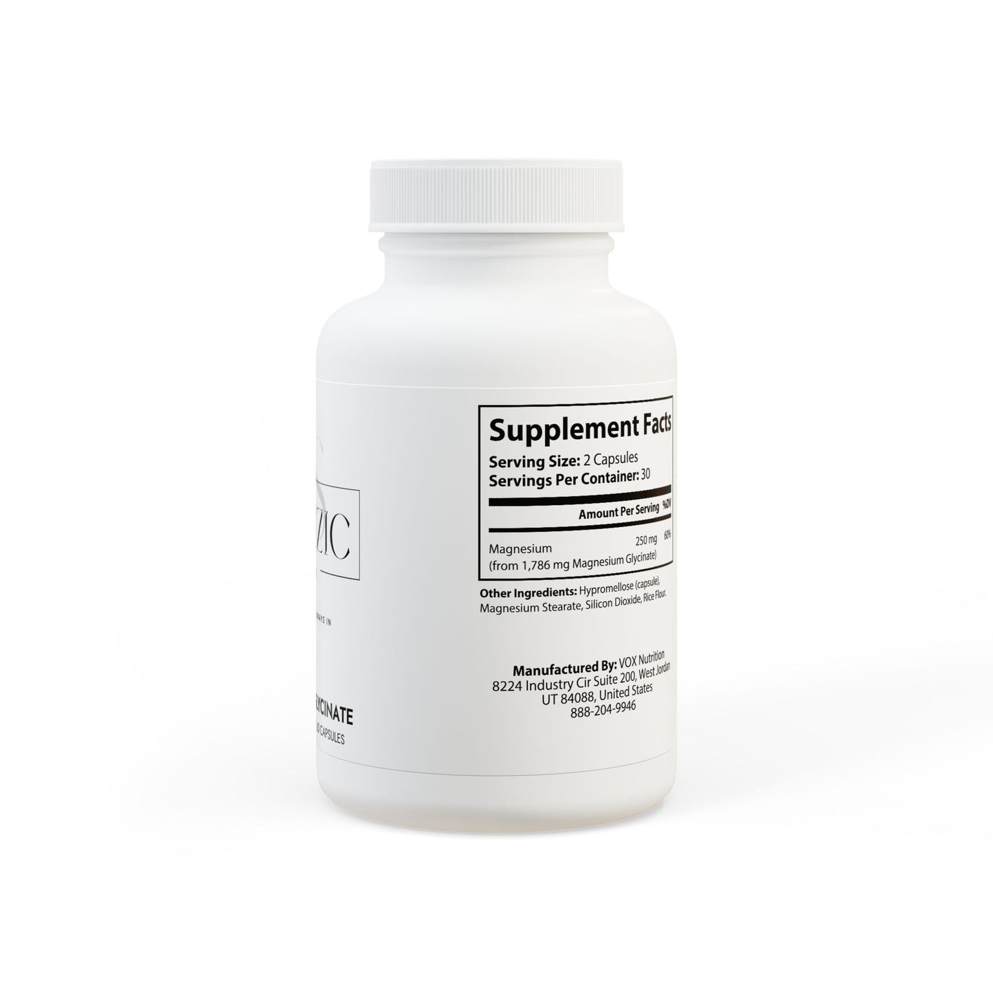 Clazzic Magnesium Glycinate Supplement (60 Capsules)