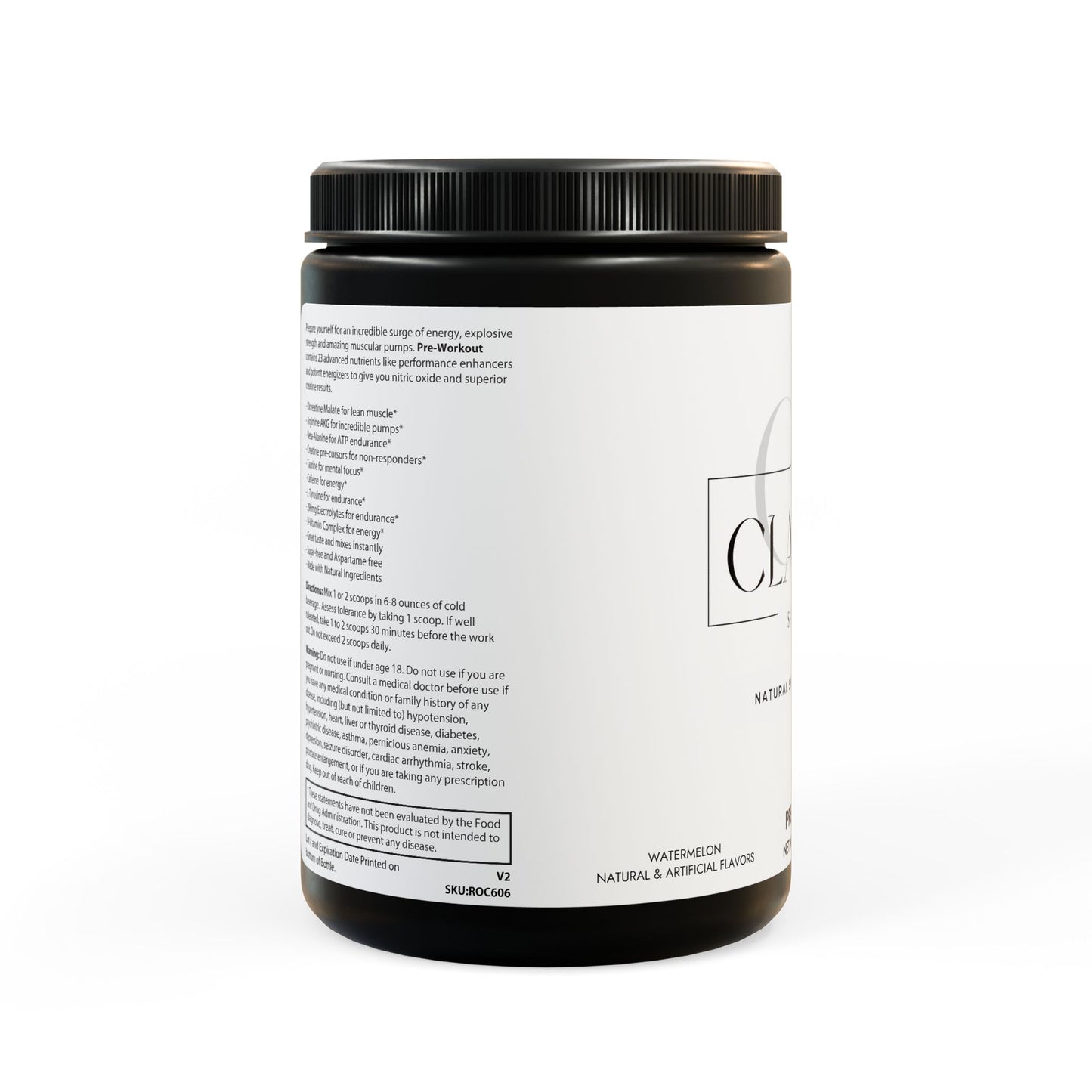 Clazzic Pre-Workout Supplement, Watermelon (300g, 10.58oz)