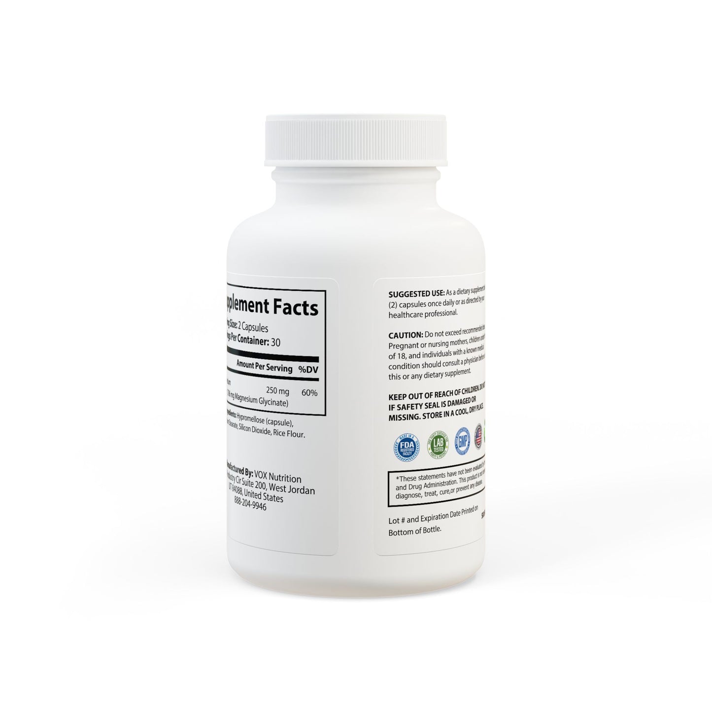 Clazzic Magnesium Glycinate Supplement (60 Capsules)