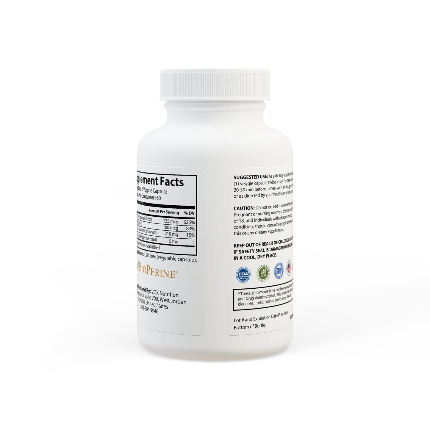 Clazzic Vitamin K2 + D3 Supplement (60 Capsules)